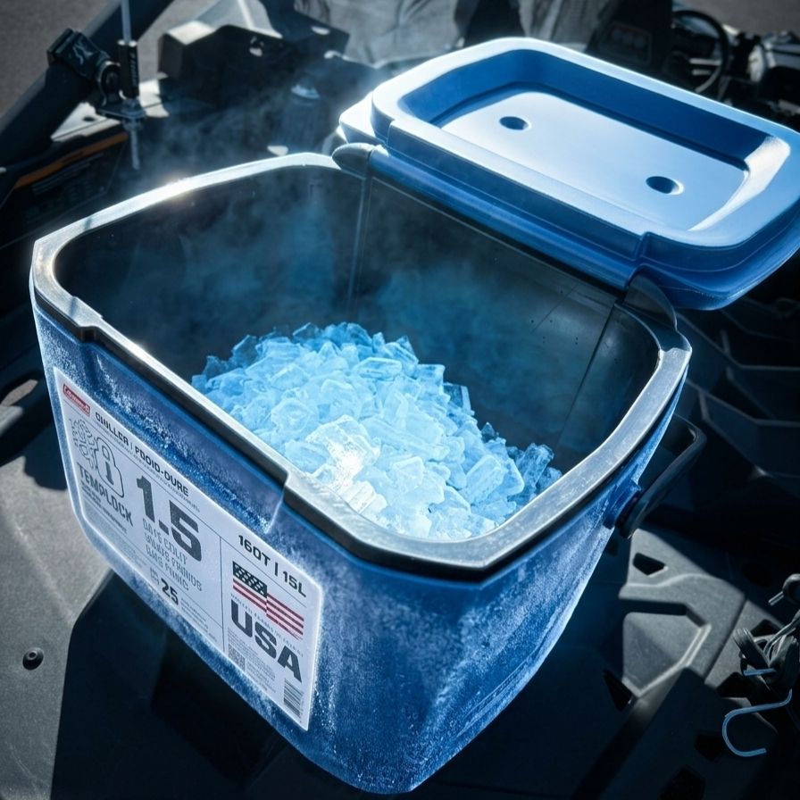 Cooler packed with ice